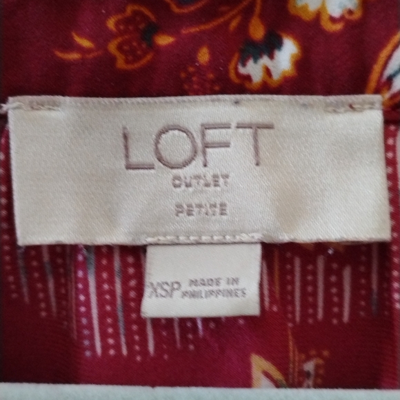 LOFT Red Ruffled Relaxed Blouse - Picture 2 of 5